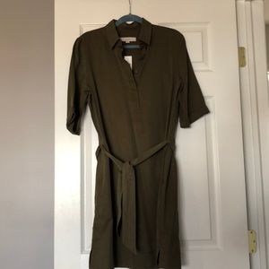 LOFT Olive Green Shirtdress
